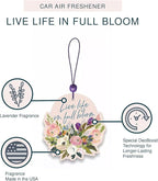 Studio Oh! Mothers Day Gifts Scented Hanging Car Air Fresheners - Pack of 2 - Natural & Exclusive Fragrance with DeoBoost Technology - Unique Design with Decorative Bead - Live Life In Full Bloom