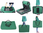 EliteField 3-Door Folding Soft Dog Crate with Carrying Bag and Fleece Bed (2 Year Warranty), Indoor & Outdoor Pet Home (20" L x 14" W x 14" H, Green)