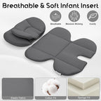 Thickened Carseat Head Support for Infant, Infant Car Seat Insert with Extra Headrest for Preemie to Newborn, Adjustable Baby Car Seat Cushion with Filled Natural Spong
