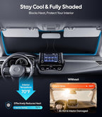 Wigoo for Toyota Corolla Windshield Sunshade [OEM Design, 100% Sun Blockage] Foldable Heat Insulation Sun Shade with Storage Bag, for Toyota Corolla (2019-2026), Silver Coating
