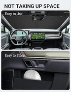 Proadsy Windshield Sun Shade for Rivian R1S 2022-2025 2026 4-Layer Foldable Front Sunshade Protector Sun Visor Blocks UV Rays Keep Car Cooler