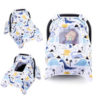 THE KENKYO Car Seat Cover for Babies, Breathable Carseat Cover for Boys Girls, Kick-Proof Infant Car Seat Canopy with Mesh Peep Window and Sun Shade, Windproof Stroller Cover for All Seasons