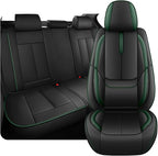 Fit for 98% of Mercedes Benz Car Seat Covers, Premium Nappa Leather Seat Cover, Fully Wrapped Protect Modern Style Seat Cover (5-Seat Standard, Black & Green)