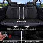 Coverado Front and Back Seat Covers 5 Pieces, Full Set Universal Seat Covers for Cars, Breathable Fabric&Leather Car Seat Protectors, Car Seat Cushions Compatible with Most Sedans SUV Pick-up Truck