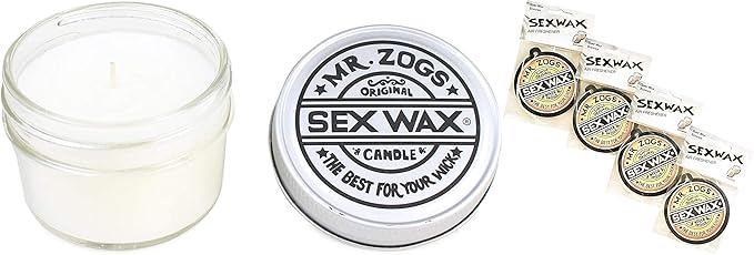 Sex Wax Combo 4- Pack Coconut Air Freshener and 1 Coconut Candle