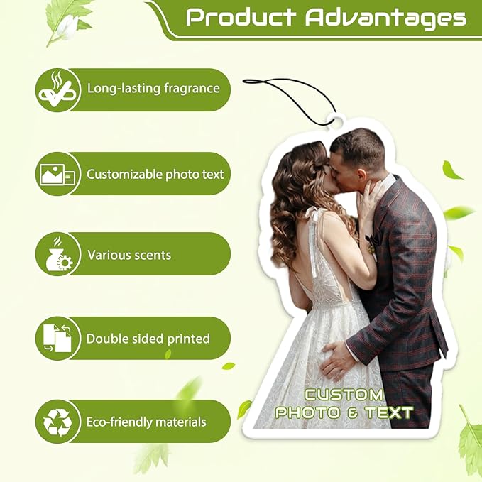 Custom Air Fresheners with Picture, Personalized Air Freshener for Cars, Customized Photo Gift with Scents for Family and Lovers