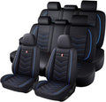 Car Seat Cover 8 Seats for Hyundai Palisade 2020-2025, Durable Wear Resistant Waterproof Sport Seat Cover, Breathable No Odor Premium Leather Vehicle Seat Covers.(Standard,Black Blue)