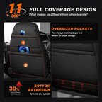 AOMSAZTO Custom Fit Seat Covers for Jeep Wrangler: YJ 1991 1992 1993 1994 1995 Leather Car Seat Covers Full Set Black