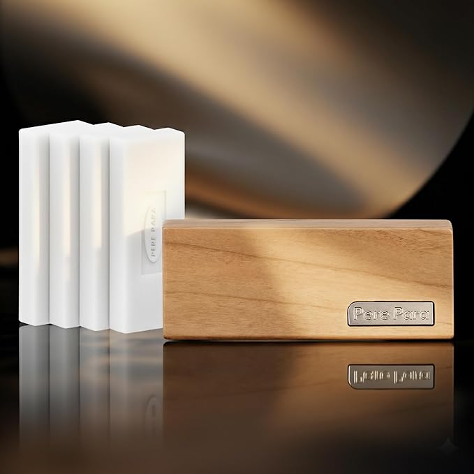 4 Packs Amber Vanilla Scented Natural Wood Vent Clips,【Luxury Winter Cozy Drive】 Car Scents Air Freshener Refills, Long Lasting Fragrance Diffuser, SUV Essentials Gift for Women