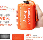 Esky Emergency Sleeping Bag, Survival Bag Portable Thermal Bivy Sack, Waterproof Lightweight Emergency Blanket Survival Gear with Compass for Camping Hiking Outdoor Adventure