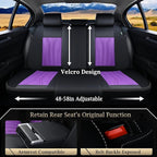 FLORICH Rear Seat Covers Leather Car Seat Covers Waterproof Back Seat Cover Automotive Seat Covers Universal Seat Cushion Protector for Most Cars Trucks SUV-Black&Purple