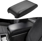 KBH Center Console Armrest Cover Replacement for Toyota Camry 2012 2013 2014 2015 2016 2017, Vinyl Leather, Car Arm Rest Lid Skin Upholstery, Black (Leather Part Only)