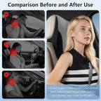 BABUR Car Headrest Pillow | Ergonomic Memory Foam Neck Shoulder Support Pillow with Adjustable Design & Enlarged Surface | Pain Relief for Driving Travel Sleeping | Gray1 Pack