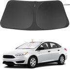 Windshield Sun Shade Custom Fit for 2012-2018 Ford Focus Hatchback Accessories Foldable Sunshade Sun Blocker Protect Car from Sun Rays & Heat Damage Keep Car Cooler