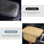 Car Center Console Cover, Leather Auto Armrest Cover with 2 Storage Bags, Universal Cars Armrest Cushion, Vehicle Interior Accessories Protector for Sedan, SUV, Truck((Beige)