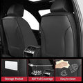 Fit Insight Car Seat Covers for Honda Insight 2010-2021 2022-Upgraded Premium Waterproof & Breathable Leather, Airbag Compatible, All-Weather Seat Cushion Protector (Full Set, Black)