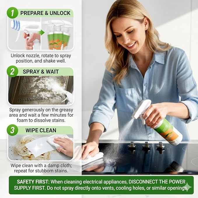 300 ml Cleanse Natural Enzyme Formula to Household Appliances, 2026 New Clease Multi-Purpose Cleaner, Kitchen Appliance Cleaner for Hold, Oven, Stove, Range Hood 2PCS