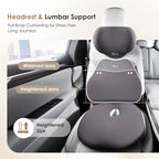 FLORICH Car Seat Cushion & Lumbar Support Pillow & Car Neck Pillow, Ergonomic Memory Foam Driving Seat Cushions for Back & Sciatica Pain Relief, Non-Slip Cushion for Car, Office Chair,Wheelchair-Gray