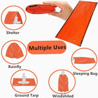 2 Pack Emergency Sleeping Bag, Mylar Emergency Blanket, Waterproof Lightweight Survival Shelter Blanket, Portable Survival Thermal Bivy Sack for Outdoor Camping Hiking Adventure