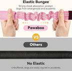 Pawaboo 2Pack Dog Seatbelt for Car, 3-in-1 Dog Car Seat Belt, Shockproof Dogs Tether with Buckle & Hook Latch, Adjustable Reflective Dogs Cars Leash with 360° Lockable Buckle, Light Pink + Black