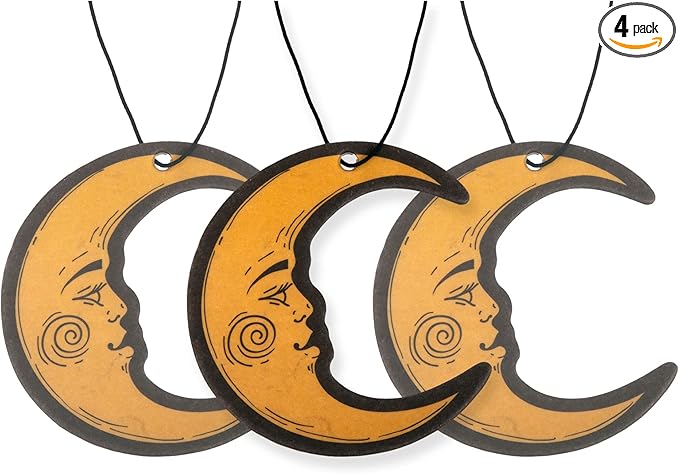 Cute Girl Moon Car Air Freshener Accesory 4 Pack Scented with Premium Oils (4 Pack)