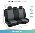 Road Comforts Car Seat Cover, Leather Car Seat Cover Full Set, Automotive Seat Covers, Airbag Compatible Universal Fit for Most Cars (Gray)