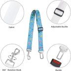 Cute Design 2-Pack Set Adjustable Pet Cat Dog Car Seat Belt, Adjustable Buckle Pet Car Harness Fabric Lanyard from 22 to 38 Inches Seatbelt Leash (Blue Fairy Tale Dog -Two Piece in one Set)