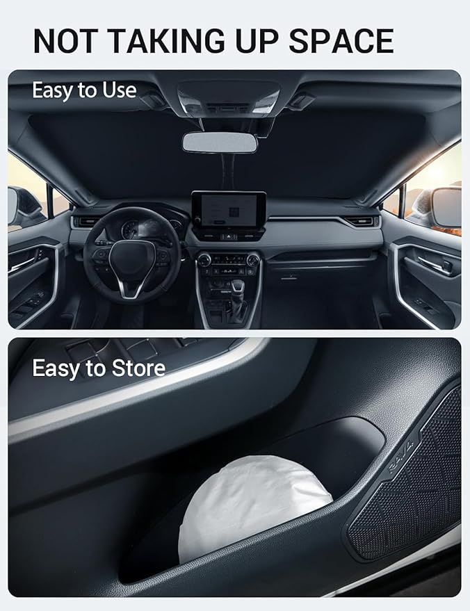Proadsy Windshield Sun Shade for Lucid Air 2022-2026 Foldable Front Sunshade Protector Sun Visor Blocks UV Rays Keep Car Cooler Accessories