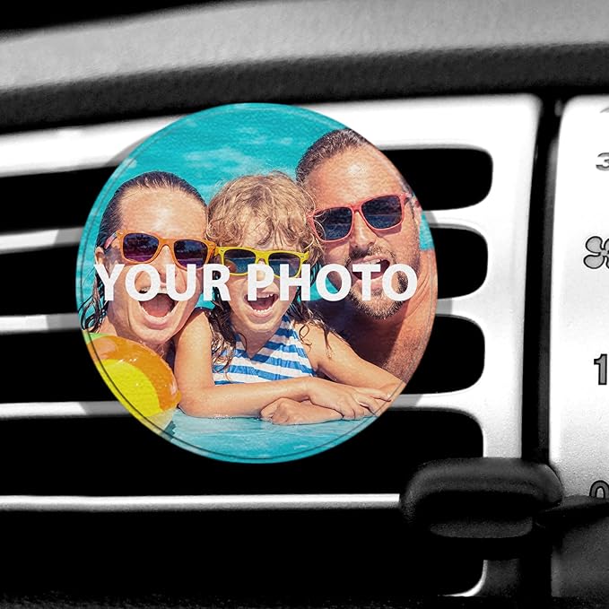 WIRESTER Personalized Car Air Vent Clip with Your Photo, Fresh Scented Car Air Freshener Vent Clip, Decorative Accessories, Interior Decoration for Cars
