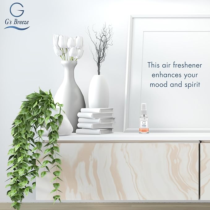 G's Breeze Cantaloupe Air Freshener - Sweet, Refreshing & Juicy Scent of Ripe Cantaloupe - Uplifting Aroma, Fruity Spray for Home, Office or Car - Energizing & Long-Lasting Fragrance - Pet Friendly