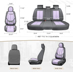 Coverado Seat Covers, Car Seat Covers Full Set, Leather Seat Covers for Cars, Car Seat Protector, Gray Car Seat Covers Front Seats and Back Seats Universal Fit for Most Cars Purple