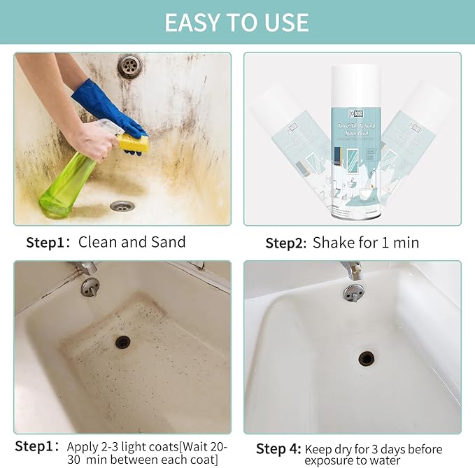 White Ceramic Tub Spray Paint （16 FL Oz *2 pack）- High-performance aerosol spray gun kit, Household appliances, refrigerator, ceramics, bathtubs, vases, bathroom floors, etc., furniture wood color change and more DIY coatings - Quick drying and smooth ...