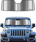 Windshield Sun Shade for Jeep Wrangler 2011-2017, Wrangler JK 2018 Window Sunshade - Metallic
