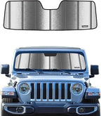 Windshield Sun Shade for Jeep Wrangler 2011-2017, Wrangler JK 2018 Window Sunshade - Metallic