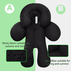 Pro Goleem Infant Car Seat Insert, Baby Head Neck Body Support, Soft Minky Newborn Car Seat Insert, 2-in-1 Reversible, Boys and Girls, Black