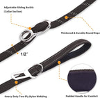6FT Heavy Duty Dog Leash for Small Medium Large Dogs, Tangle Free Reflective Dog Training Leash with Double Handle, Seat Belt Buckle & Poop Bag Holder (Black)