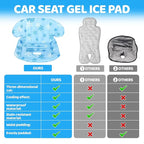 Orzbow Car Seat Cooling Pad for Babies, Toddlers, and Kids | Carseat Cooler Pad with Waterproof Seat Liner | Comfortable and Durable Cooling Cushion for Strollers, Baby Summer Essentials, Blue