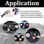 Dianrui 40PCS Black Square Head Car Vent Clips, 9mm Auto Air Conditioner Outlet, Air Freshener for Car Office Home