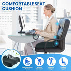 Seat Cushion, Memory Foam Office Chair Seat Cushion for Office Chairs/Car/Long Trip/Desk Chair/Gaming, Large Size for Sciatica & Hip & Tailbone Pain Relief, Sciatica Support (Deep Green)