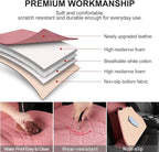1 Pack Leather Front Car Seat Cover, Universal Sideless Car Seat Protector with Storage Pocket and Seat Belt Pad, Waterproof Automotive Seat Cover Cars Trucks SUV(Pink)