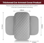 DS Upgraded Car Center Console Cover with 2 Storage,Arm Rest Covers Armrest Cover for Car, Microfiber Leather Car Armrest Cover Cushion, Universal Car Interior Accessories for Vehicles（Gray longer）