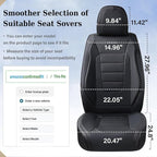 Coverado Seat Covers Full Set, Car Seat Cover Black, Seat Covers for Cars, Car Seat Protector, Nappa Leather Car Seat Cushion, Waterproof Car Seat Covers Front Seats and Back Fit for Most Cars