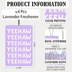 Preppy Purple Western Cowgirl Lavender Car Air Freshener 4 Pcs, Girly Floral Cowgirl Boots Air Freshener Hanging Decor for Cars Closet Drawer Books, Cute Areadeodorizer Gifts for Women Girls