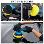 10pcs Polishing Buffing Pads for Drill - 6 Inches Car Polishing kit, Car Foam Buffing Sponge Pads Kit with M14 Drill Adapter,Polishing Pad Kit for Car Buffer Polisher, Polishing and Waxing