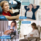Lumbar Support Pillow for Car, Memory Foam Lumbar Pillow for Lower Back Pain Relief - Back Cushion for Driving, Chair Support for Car-Office Chair, Wheelchair - Gray