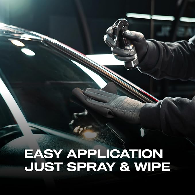 Nasiol GlasShield Nano Rain Repellent Spray Kit, Windshield&Glass Ceramic Coating, Super Hydrophobic to 30000 Miles, Super Easy Application Spray&Wipe, Clear Vision for Safe Driving, Easy Ice Removal