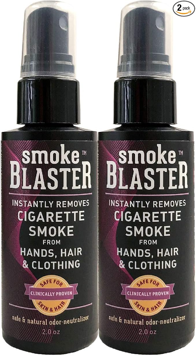 Odor Eliminator Spray, 2 Fluid Ounce (Pack of 2), Safe and Natural Instant Smoke Odor Removal from Hands, Fire, Tobacco, and Cannabis (Marijuana), Black