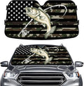 GENANY Fishing Flag Windshield Sun Shade for Car SUV Truck (55x30 Inches), Sun Shade Windshield, Shades for Windows, Protector Blocks UV, Car Decor