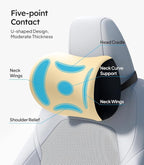 Wigoo 2026 Car Neck Pillow [No More Pressure, Odorless] Soft Car Headrest Pillow with Adjustable Strap Removable Cover 100% Memory Foam, Fits All Vehicles (Beige 2-Pack)