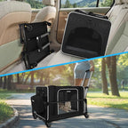 Petskd Extra Large Cat Carrier with Wheels and Litter Box 24"x17"x17" for Large Cat or 2 Small Cats, Soft-Sided Cat Carrier with Lockable Safety Zippers(Black)